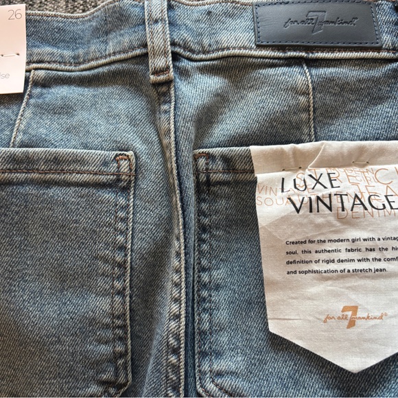 7 for all man kind high waisted luxe vintage denim size 26 - Picture 6 of 6